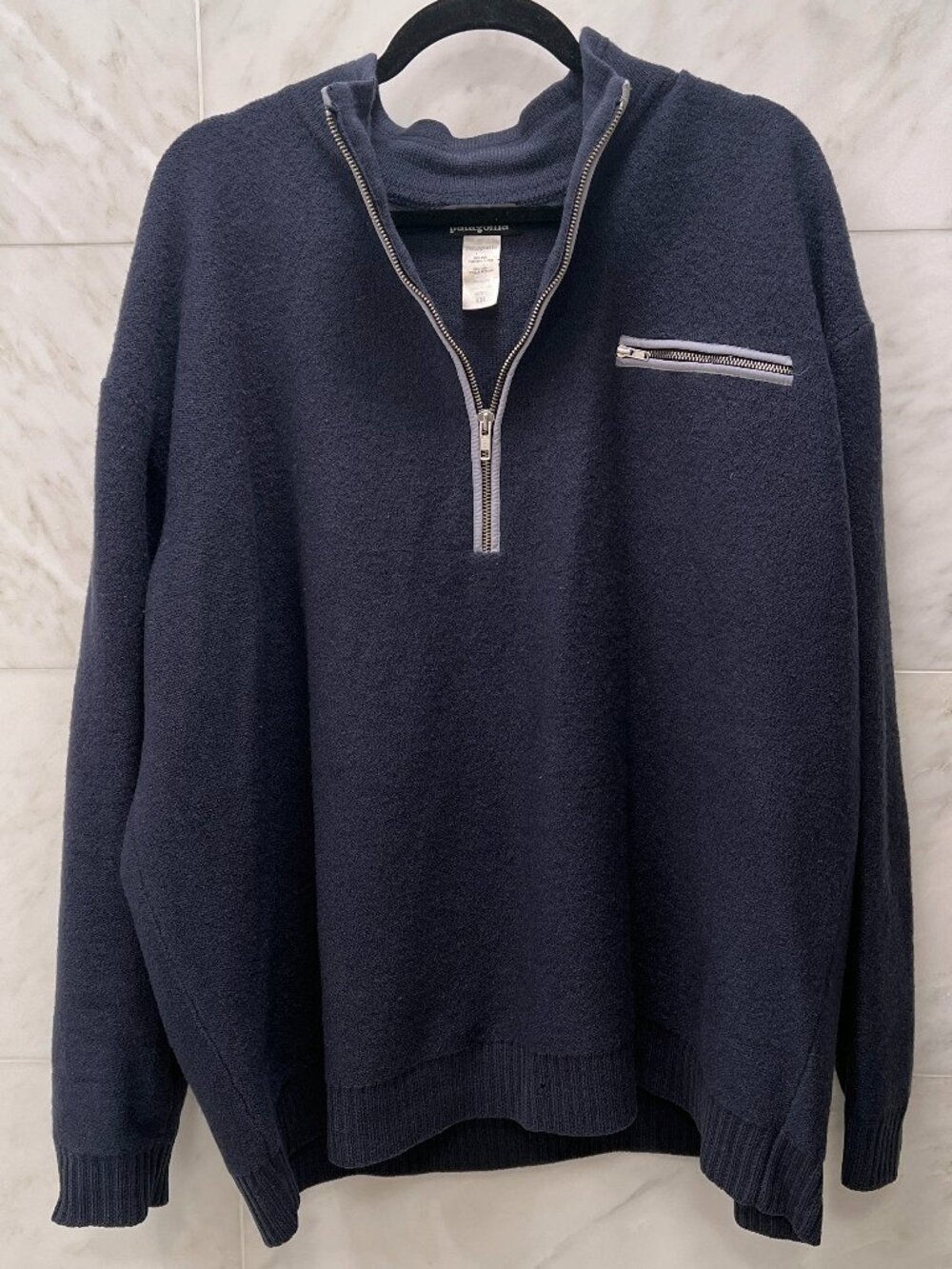 Patagonia boiled wool quarter-zip, Blue, XXL